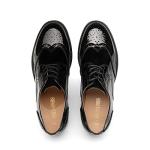 Chic Black Vintage Lace-Up Oxford Shoes for Women