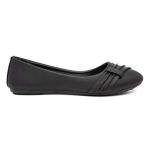 Lilley Gina Women's Black Pleated Ballerina Shoes