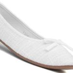 Lilley Grace Women's White Bow Ballerina Shoes