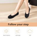 Women's Black Wide Width Knitted Ballet Flats