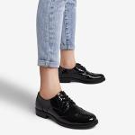 Chic Black Vintage Lace-Up Oxford Shoes for Women