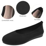 Women's Black Wide Width Knitted Ballet Flats