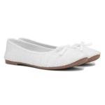 Lilley Grace Women's White Bow Ballerina Shoes
