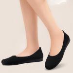 Women's Black Wide Width Knitted Ballet Flats