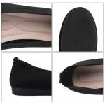 Women's Black Wide Width Knitted Ballet Flats