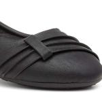 Lilley Gina Women's Black Pleated Ballerina Shoes