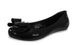Women's Comfy Black Jelly Ballet Flats with Bow
