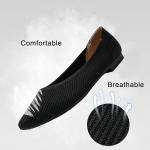 TINGRISE Women's Comfortable Pointed Toe Flats