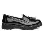 Lilley Angel Black Patent Tassel Loafer, Size 6