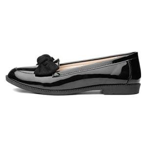 Lilley Anita Black Patent Loafers with Bow