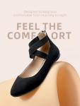 Comfy Black Ballerina Flats with Ankle Straps