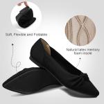 Stylish Washable Black Pointed Toe Flats for Women