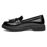 Lilley Angel Black Patent Tassel Loafer, Size 6