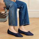 Stylish Washable Black Pointed Toe Flats for Women