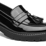 Lilley Angel Black Patent Tassel Loafer, Size 6