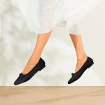 Stylish Washable Black Pointed Toe Flats for Women
