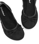 Greatonu Women's Foldable Ballet Pumps - Black