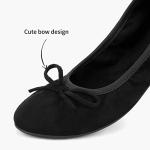 Greatonu Women's Foldable Ballet Pumps - Black