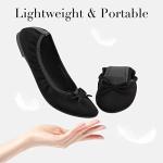 Greatonu Women's Foldable Ballet Pumps - Black