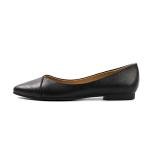 HEVA Women's Black Pointed Toe Ballet Flats