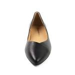 HEVA Women's Black Pointed Toe Ballet Flats