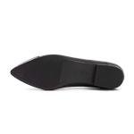 HEVA Women's Black Pointed Toe Ballet Flats