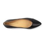 HEVA Women's Black Pointed Toe Ballet Flats