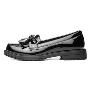 Lilley Fallon Black Patent Loafers for Girls