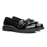 Lilley Fallon Black Patent Loafers for Girls