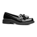 Lilley Fallon Black Patent Loafers for Girls