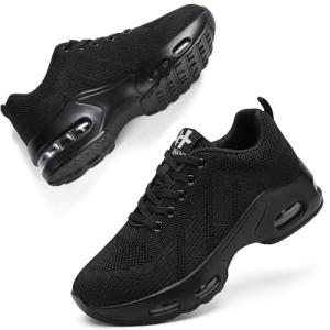 All Black Women's Air Cushion Running Shoes