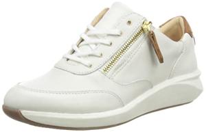 Clarks Women's Un Rio Zip White Sneakers