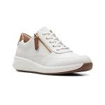 Clarks Women's Un Rio Zip White Sneakers