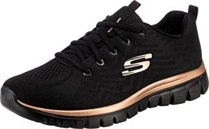 Skechers Women's Graceful Black Rose Gold Sneakers