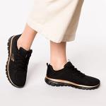Skechers Women's Graceful Black Rose Gold Sneakers
