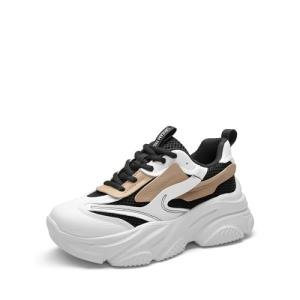 Chunky Black/Tan Platform Sneakers for Women