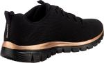 Skechers Women's Graceful Black Rose Gold Sneakers