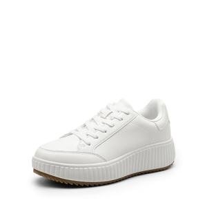 All White Chunky Platform Sneakers for Women