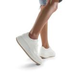 All White Chunky Platform Sneakers for Women