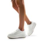 All White Chunky Platform Sneakers for Women