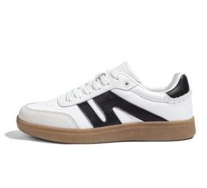 Women’s Retro Gum Sole Fashion Sneakers - White/Black