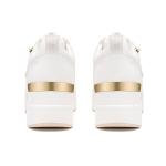 Anjoufemme White Wedge Platform Trainers for Women