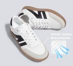 Women’s Retro Gum Sole Fashion Sneakers - White/Black
