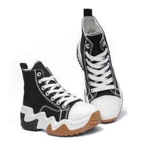 Trendy Black High Top Chunky Sneakers for Women