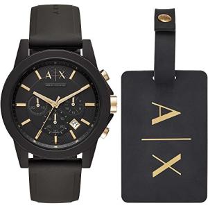 Men's Armani Exchange Chronograph Watch - Black Silicone