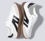Women’s Retro Gum Sole Fashion Sneakers - White/Black