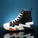 Trendy Black High Top Chunky Sneakers for Women