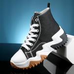 Trendy Black High Top Chunky Sneakers for Women