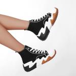 Trendy Black High Top Chunky Sneakers for Women