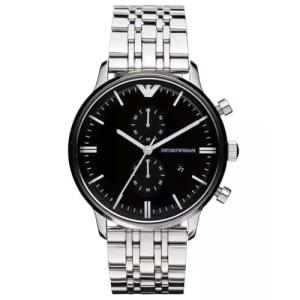Emporio Armani Men's Silver Chronograph Watch AR0389